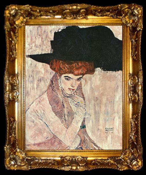 framed  Gustav Klimt The Black Feather Hat, ta009-2